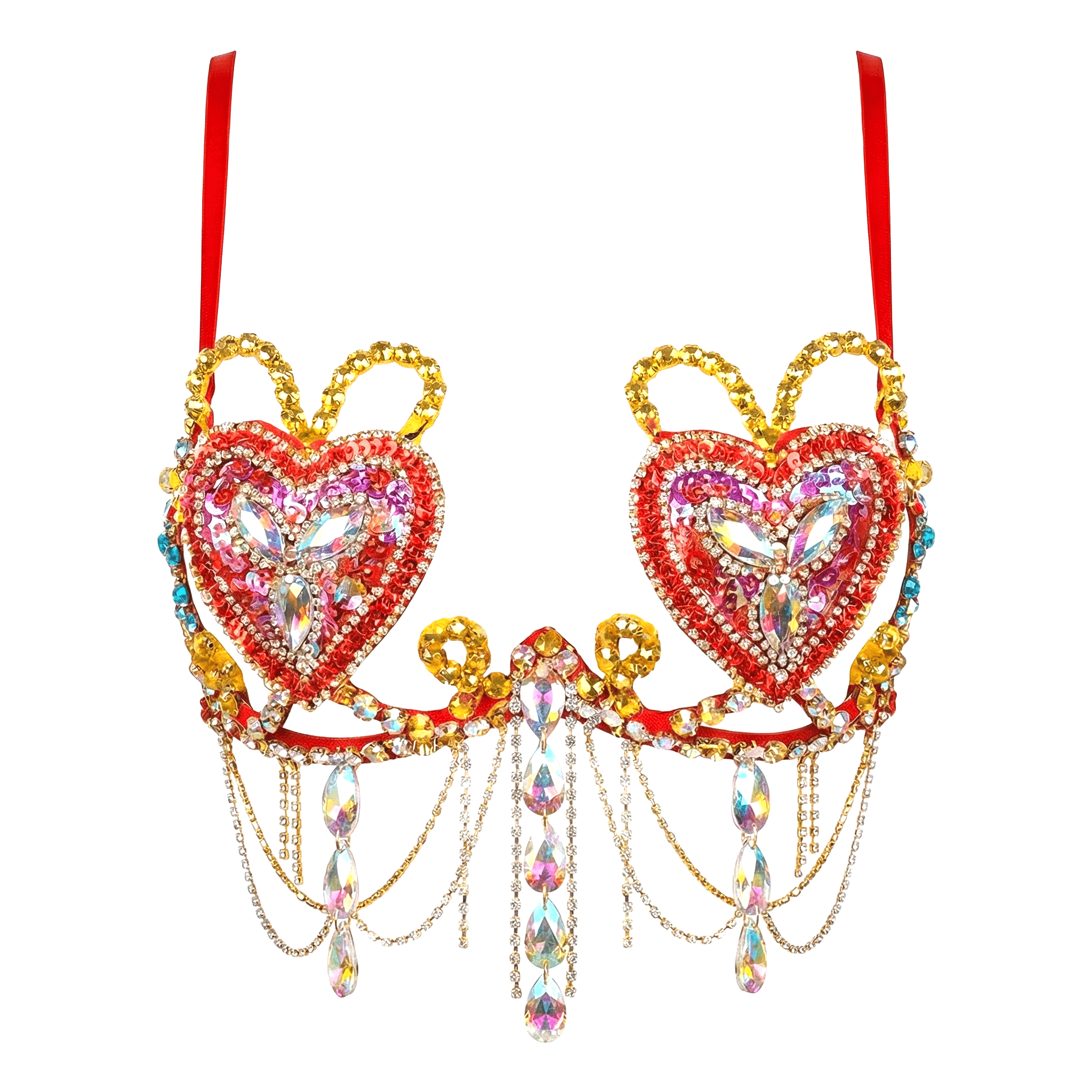 Red Heart Crystal Carnival Bra for wholesale on Faire0