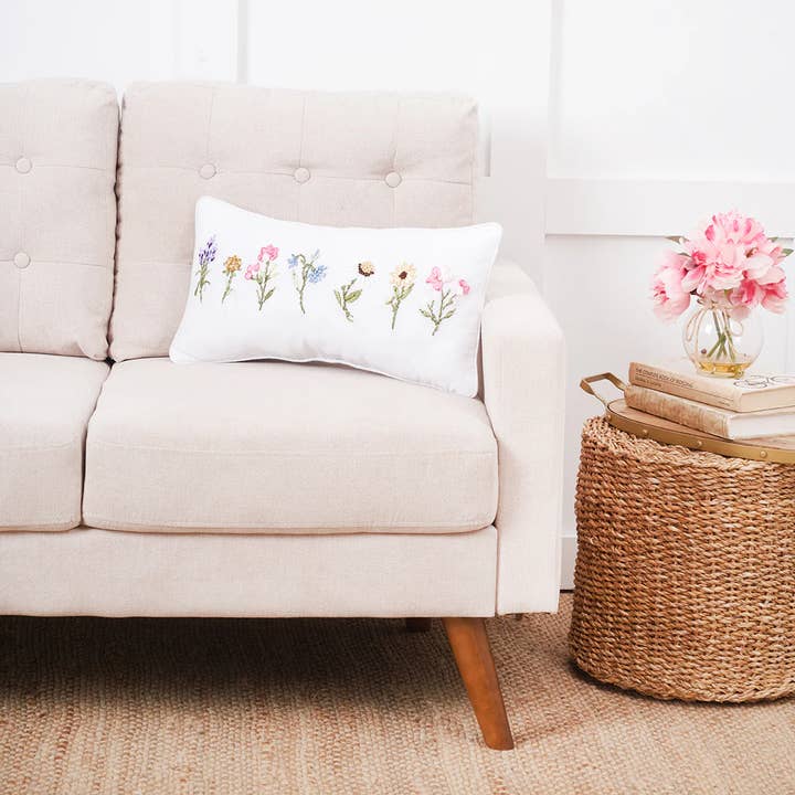 C&F Home - Wholesale Throw/Decorative Pillow - April Showers Floral Ribbon Art Throw Pillow