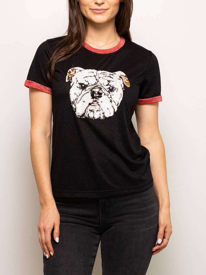 Glitter Bulldog T-shirt voor wholesale door Sparkle City