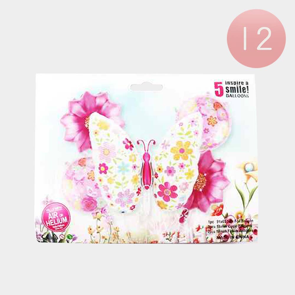 Sensibling Corp. - Wholesale Balloon - 12 SET OF 5 - Butterfly Flower Decorative Balloon Sets0