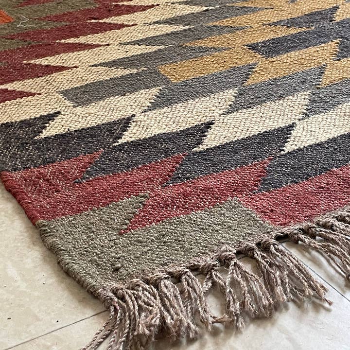 3 x 8 Ft - Jute\Wool Handmade Kilim RugCarpet,Home Decor. for wholesale by Rugs Boutique