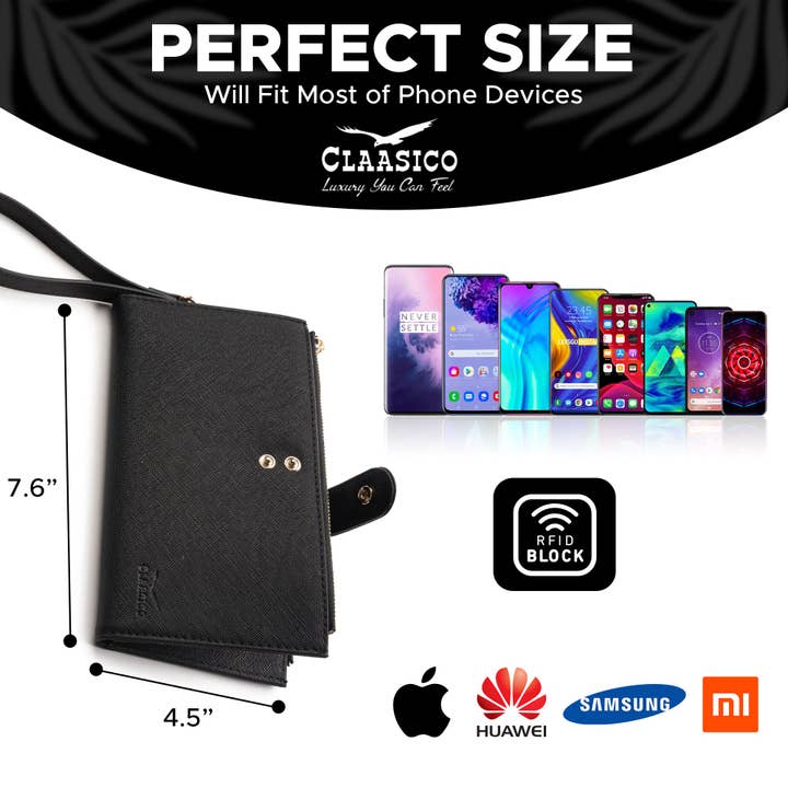 Claasico - Wholesale Phone Wallet - Women's - Women’s RFID wristlet wallet phone holder1