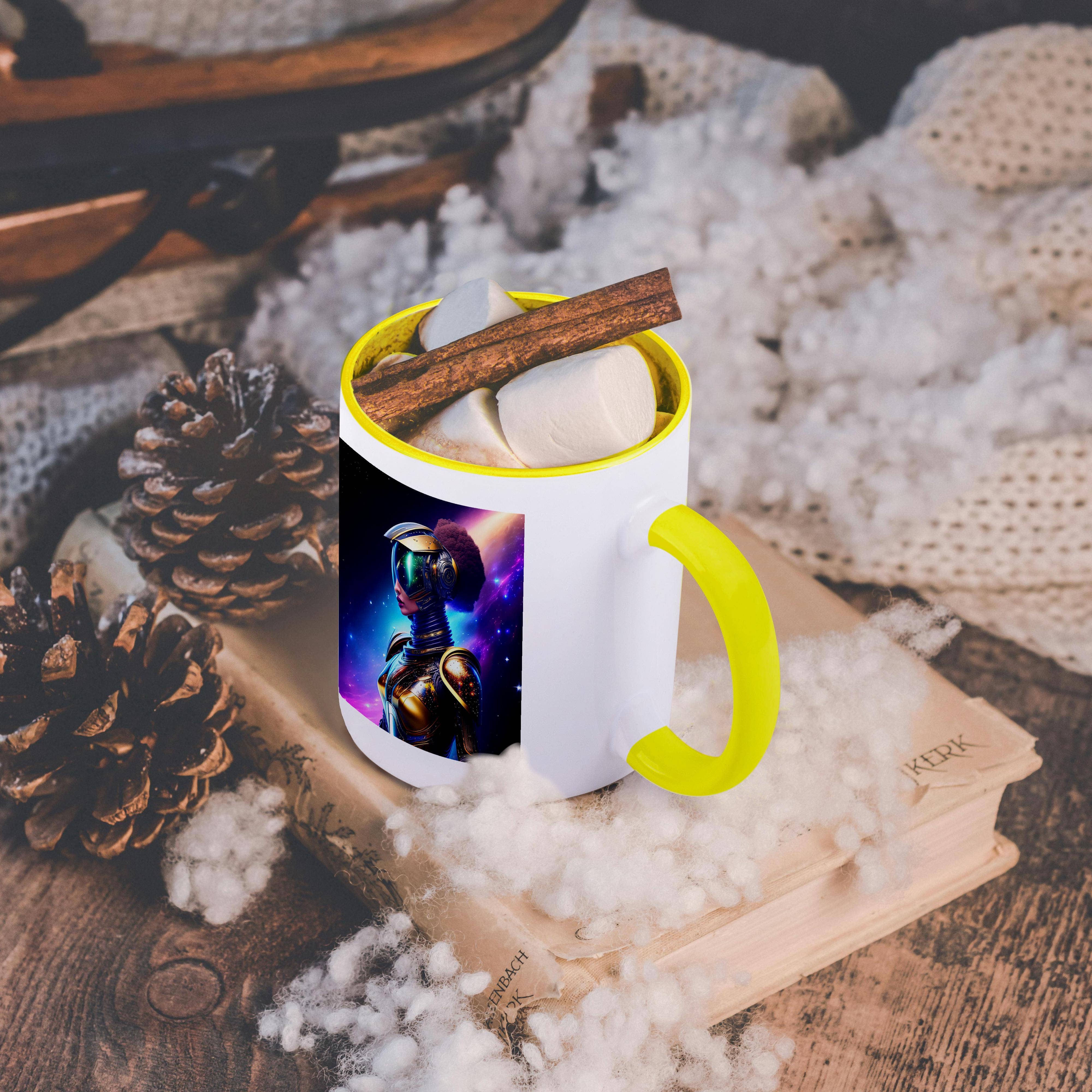 3dRose – wholesale Kaffekoppar – 3dRose, Futuristisk kvinnlig astronaut i rymden. Cool hjälm, rymdljuskonstgåva, Mugg5