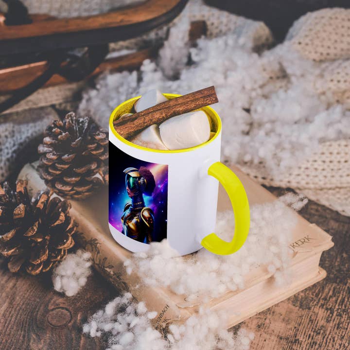 3dRose - Vendita all'ingrosso Tazza - 3dRose, Donna astronauta futurista nello spazio. Casco cool, regalo artistico di luce spaziale, Tazza5