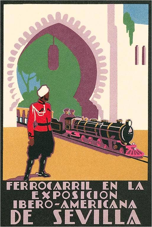 Found Image Press - Wholesale Stationery/Notecard Set - Greeting Card RR-100 Locomotive in the Seville Exposition0
