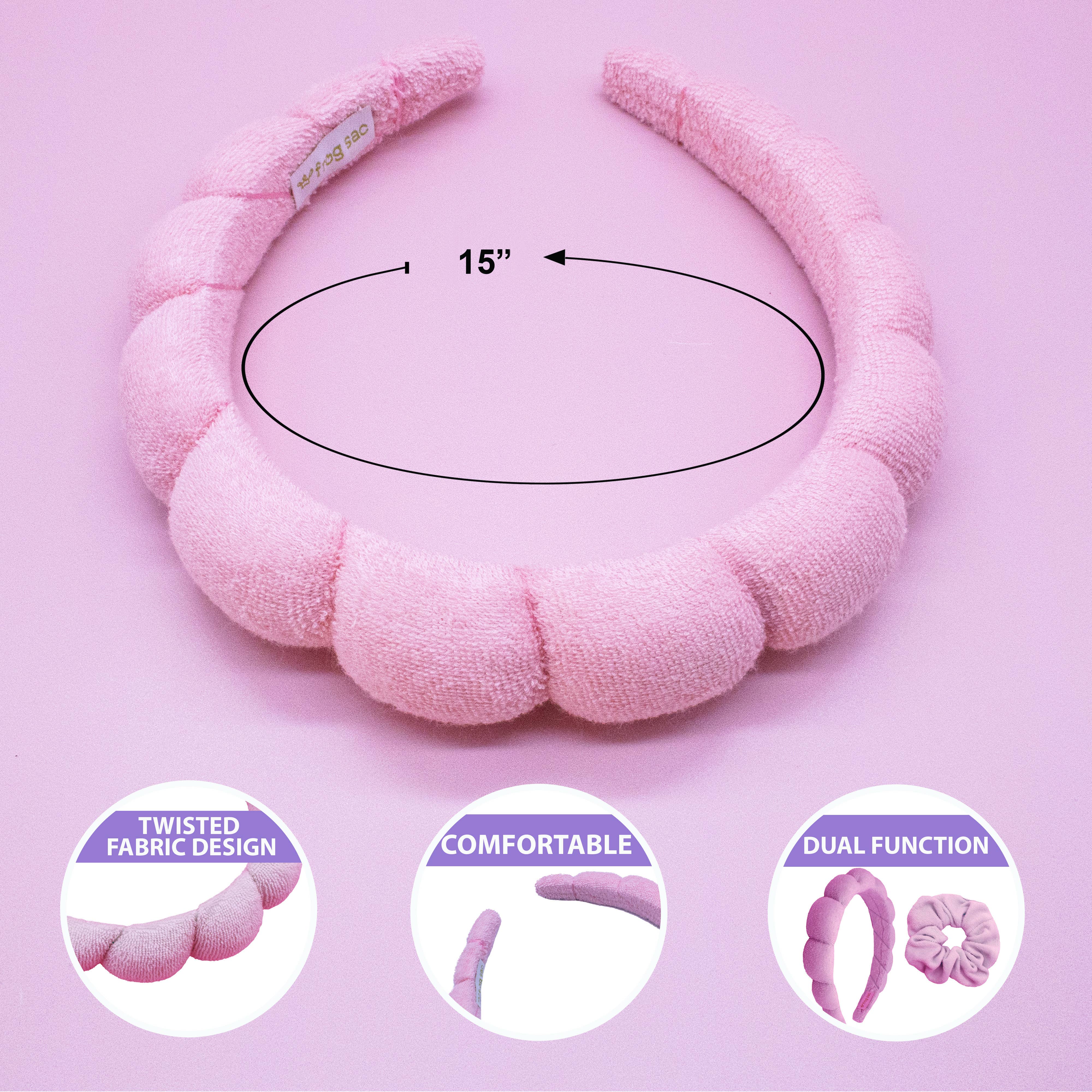 Frog Sac - Wholesale Spa Headband - Spa Headband - Skincare Headband & Scrunchie Wristband Set4