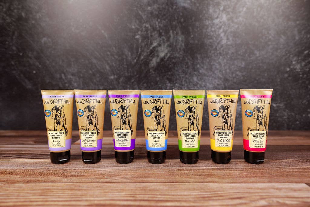 Windrift Hill Goat Milk Skincare - Wholesale Hand & Body Lotion - Montana Huckleberry Goat Milk Lotion - Tube | 6pack5
