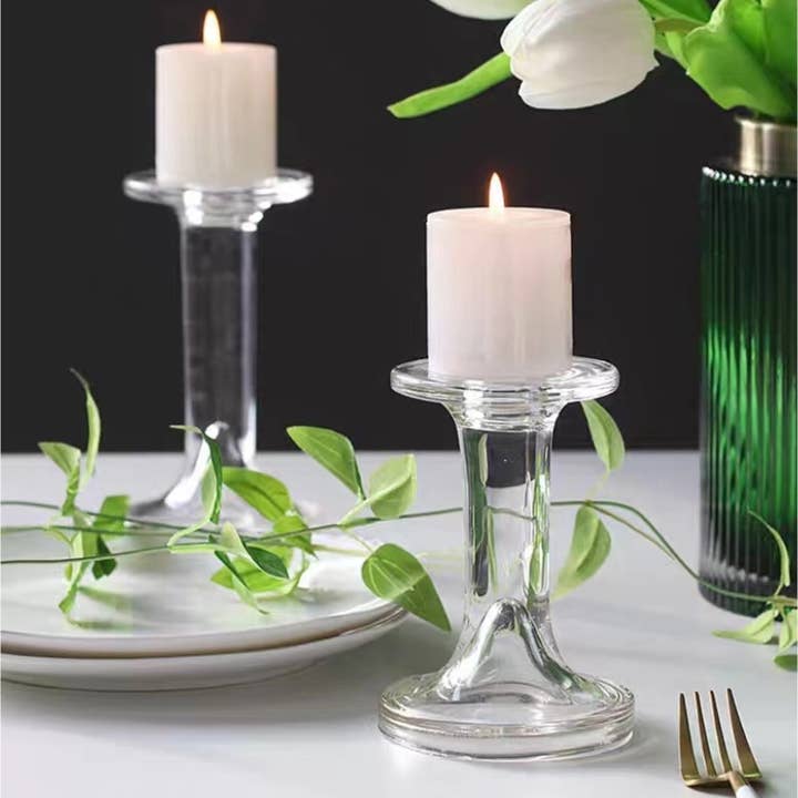 Sweet Home Deco - Wholesale Kaarsenhouder - Glazen kandelaarhouders, conische houders voor tweeërlei gebruik2