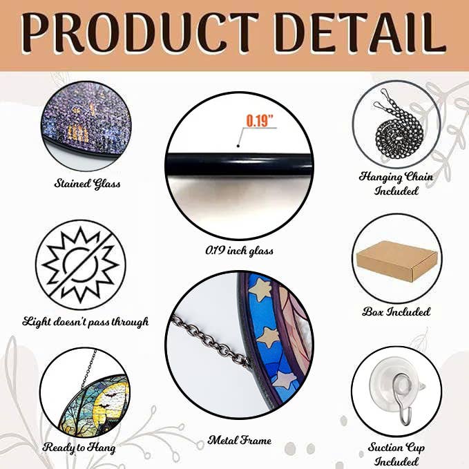 TMLECOM LTD - Wholesale Suncatcher - Cardinal Bird Stained Glass Suncatcher, Memorial Suncatcher4