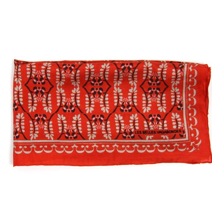 Les Belles Vagabondes - Wholesale Head Scarf - Women's - Mini Albertine Orange0