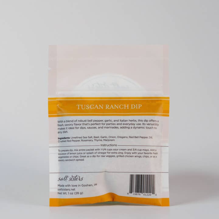 Salt Sisters - Wholesale Dip - Dip Seasoning Mix - Tuscan Ranch - Packaged Weights1