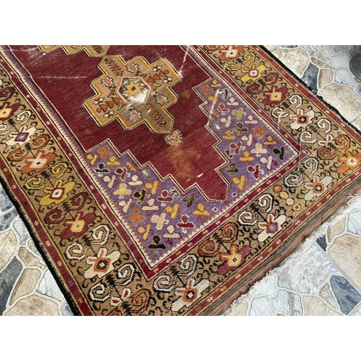 Oushak Rugs - Wholesale Area Rug - Vintage Turkish Oushak Handmade Geometric Wool Rug 4x6 ft18
