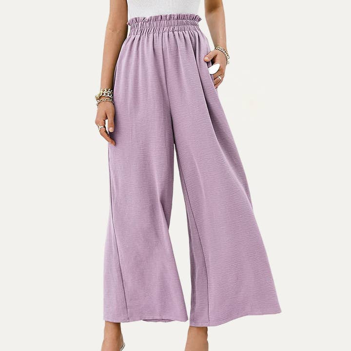 The Moment Collection – Großhandel Hose – Damen – Relax and Casual Days Hose mit hoher Taille und gesmoktem weitem Beinschnitt8