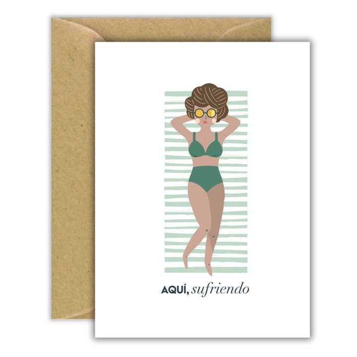 Carte postale "Ici, en train de souffrir" pour la vente par Cocoloko