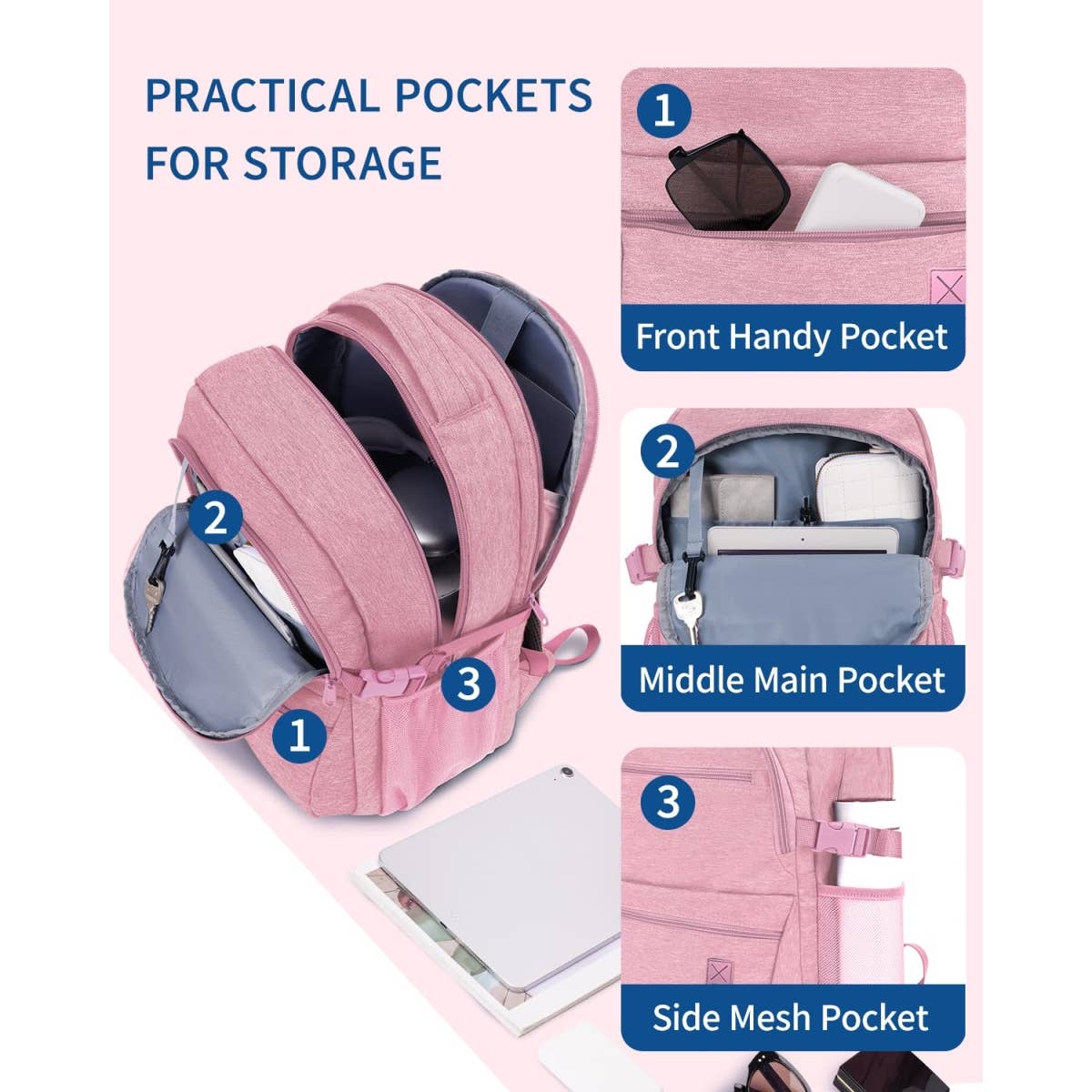 wandf – Großhandel Rucksack – Unisex – 18x14x8 Persönlicher Gegenstand Handgepäcktasche mit USB-Ladeanschluss11