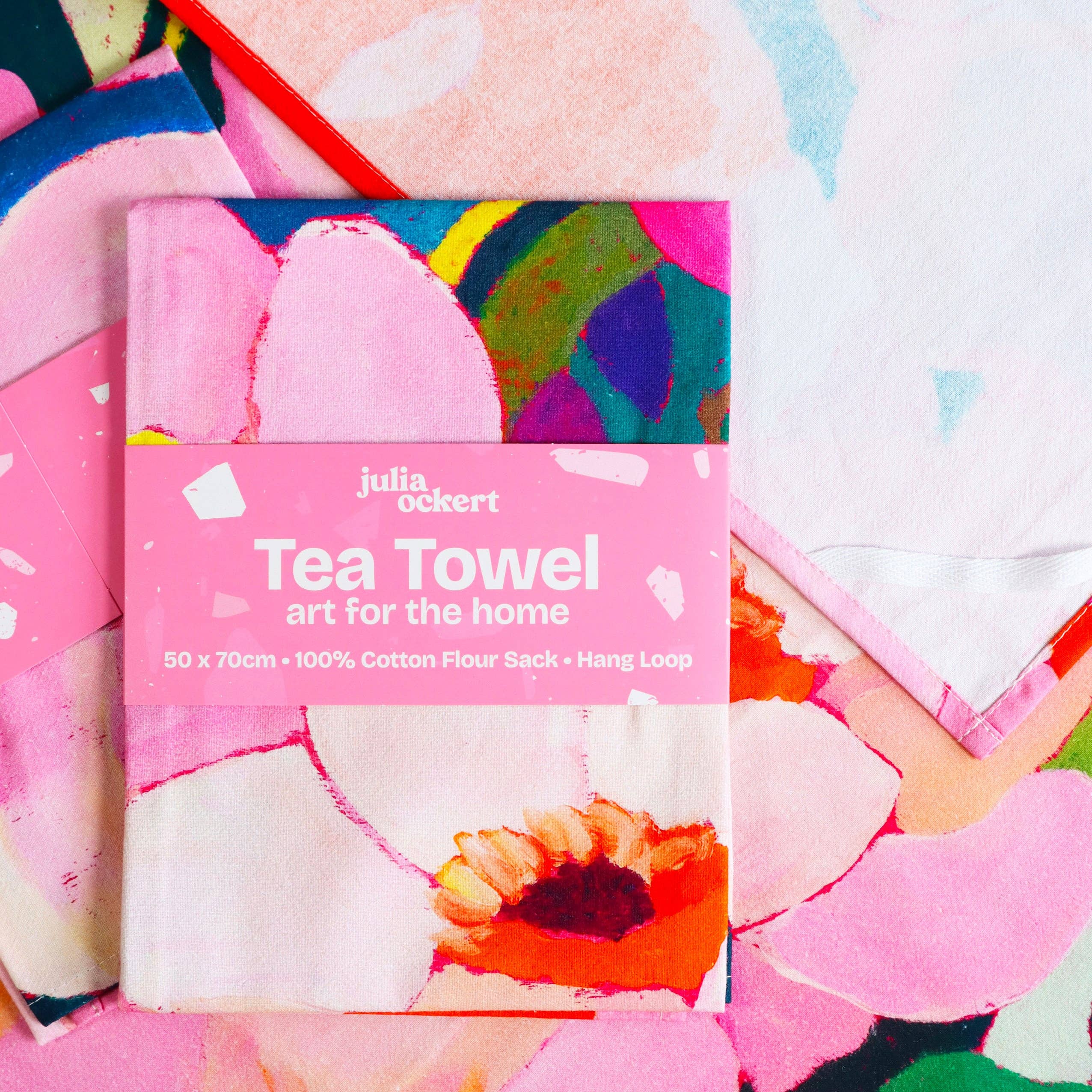 Julia Ockert - Wholesale Tea Towel - Flowerverse Tea Towel - Dopamine Decor - Original Floral Art4