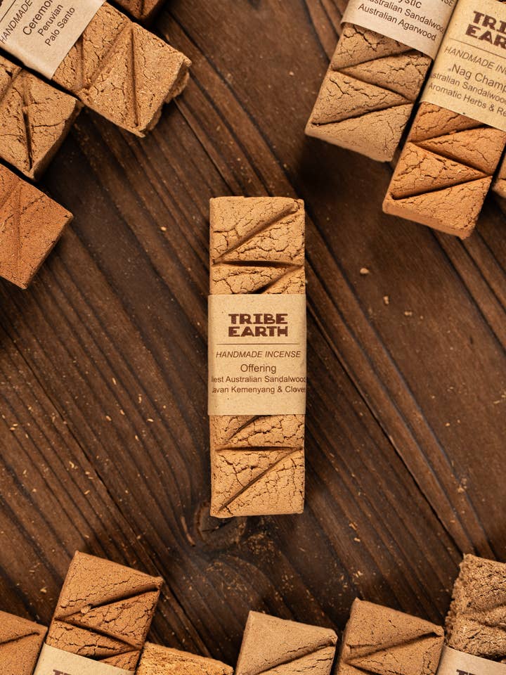 Offering incense plank Western Australian Sandalwood, Kemeny for wholesale by Tribe Earth Incense
