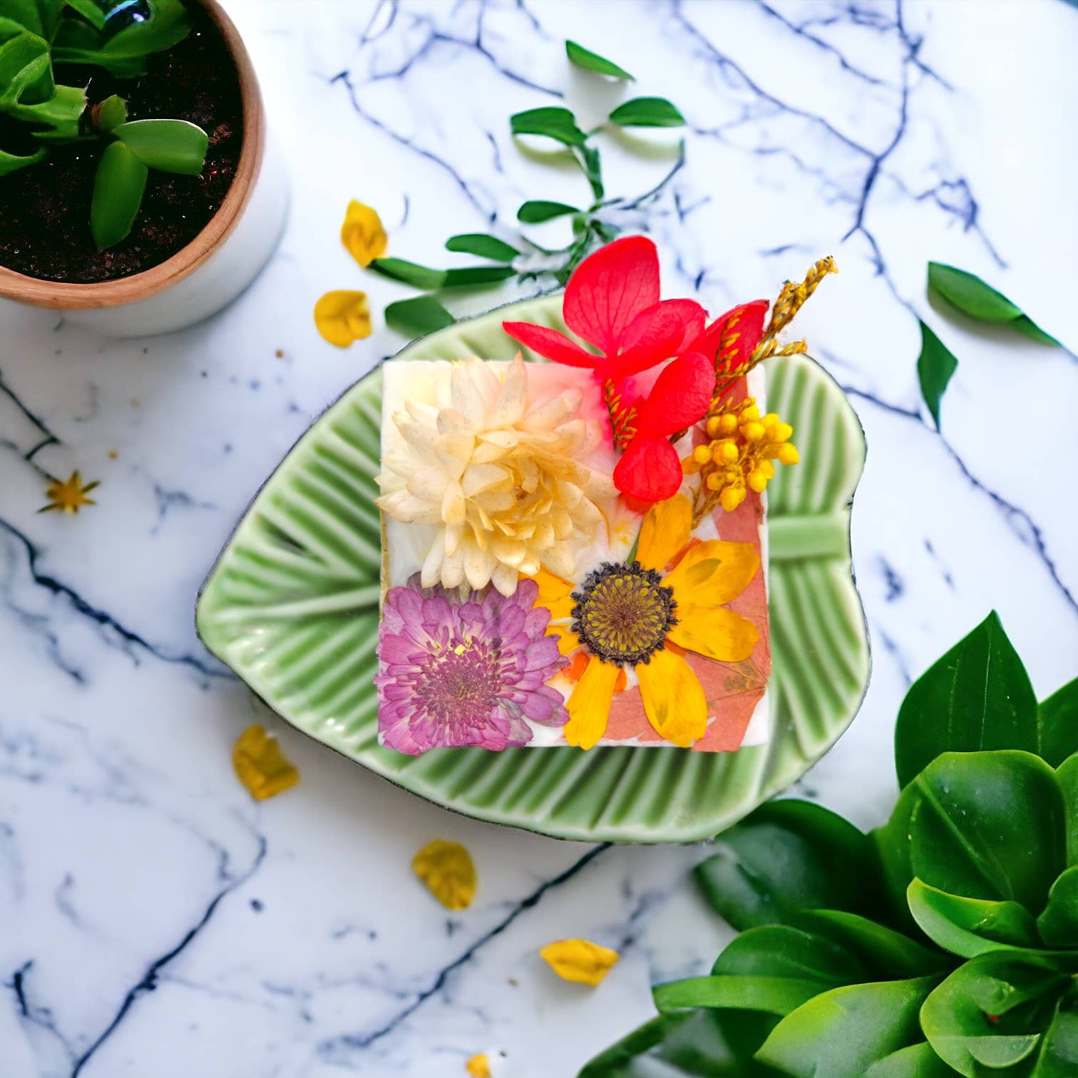 FlorBody - Wholesale Bar Soap - Handmade Natural Goat Milk Soap with pressed flowers - 2oz5