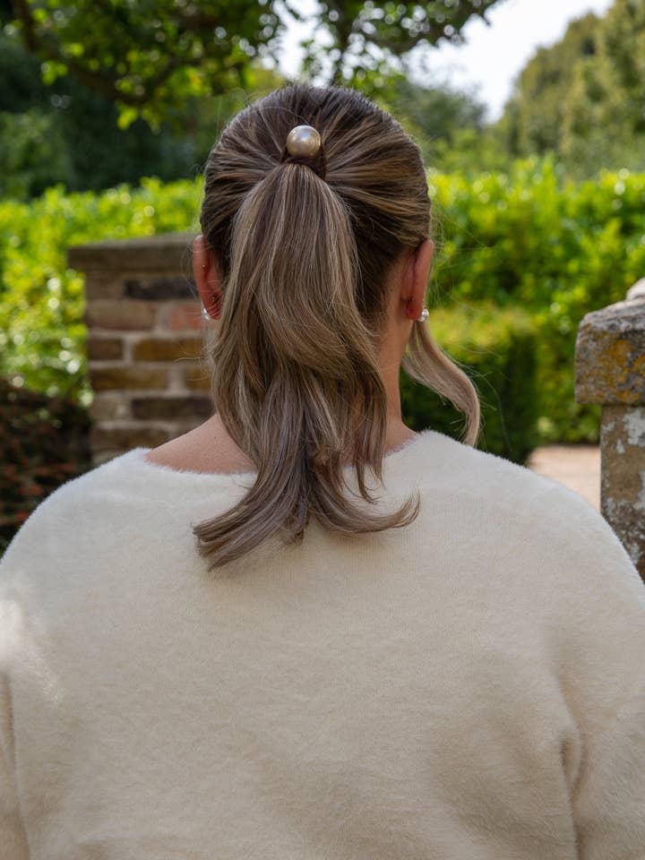 Alton Large Ball Hair Tie | Stone Pearl for wholesale by CHALK