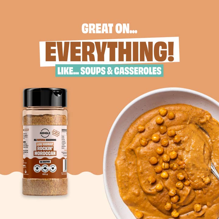 Mingle Seasoning - Wholesale Gedroogde kruidenmix - MAROKKAANSE (FODMAP-VRIENDELIJKE) GROTE KRUIDENFLES3