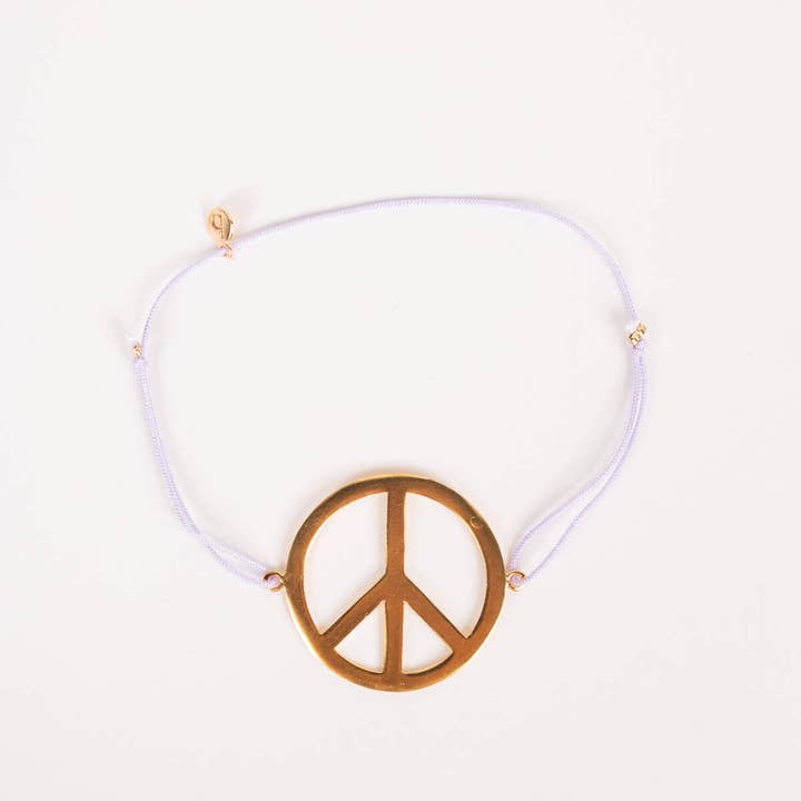 Bohemia Design - Wholesale Charm/Dangle Bracelet - Gold Peace Bracelets, Large, Assorted Colours