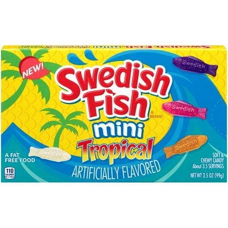 Long Island Candy Factory - Wholesale Gummy - Swedish Fish Tropical Mini Theater Box 12 Count 3.5 Ounce0