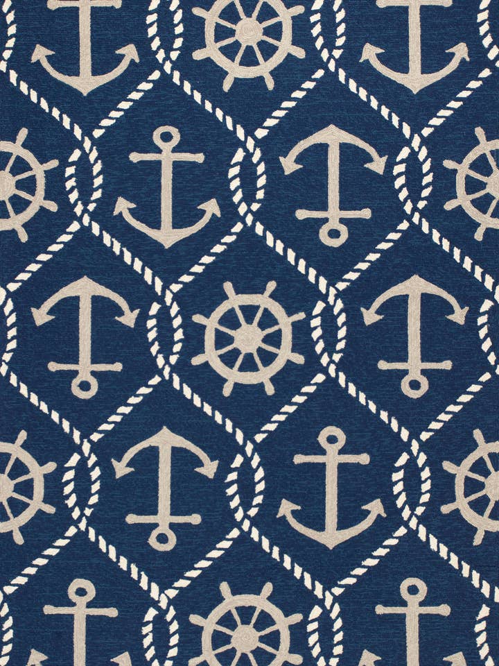 Tappeto Harbor 4220 Navy Marina Area per la vendita all'ingrosso da parte di KAS Rugs