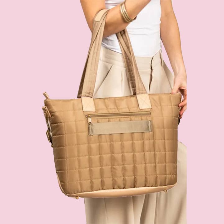 Down Handbag Quilted Zipper Fluffy Work Tote Bag for wholesale by APHISON