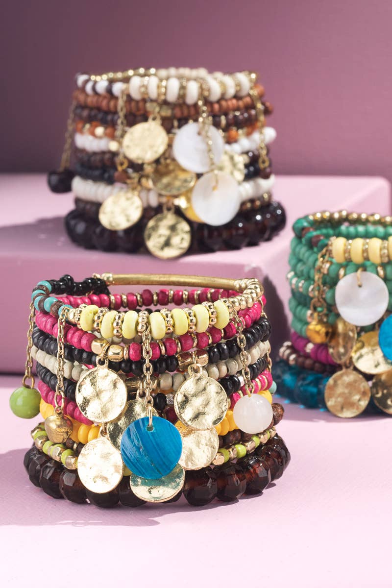 Urbanista - Wholesale Beaded Bracelet - Multi Layered Mixed Beads Bracelet2