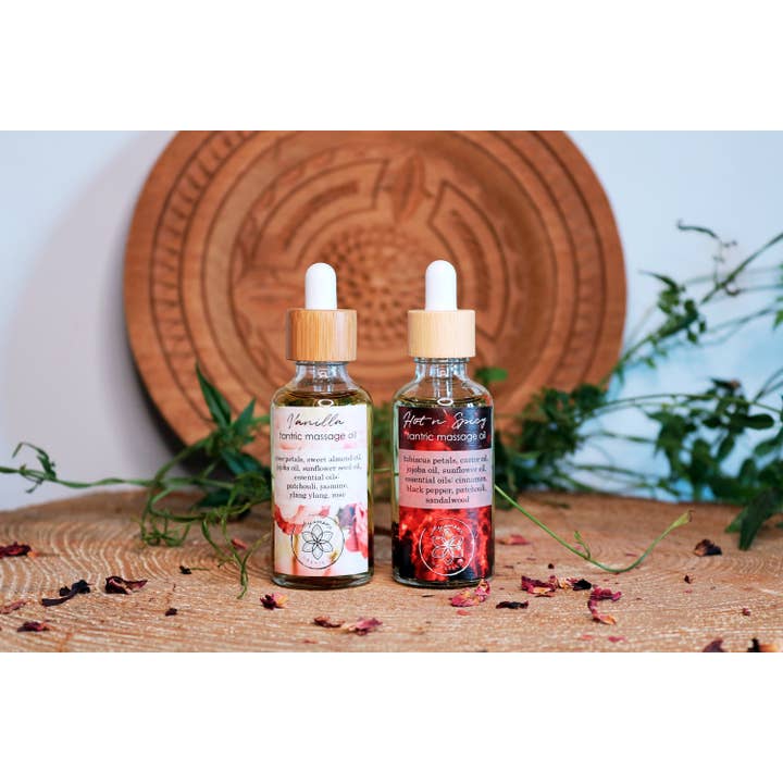 Ayamani Naturals - Vendita all'ingrosso Olio/gel per massaggi - Set di oli da massaggio tantrici, afrodisiaco alla vaniglia e speziato2