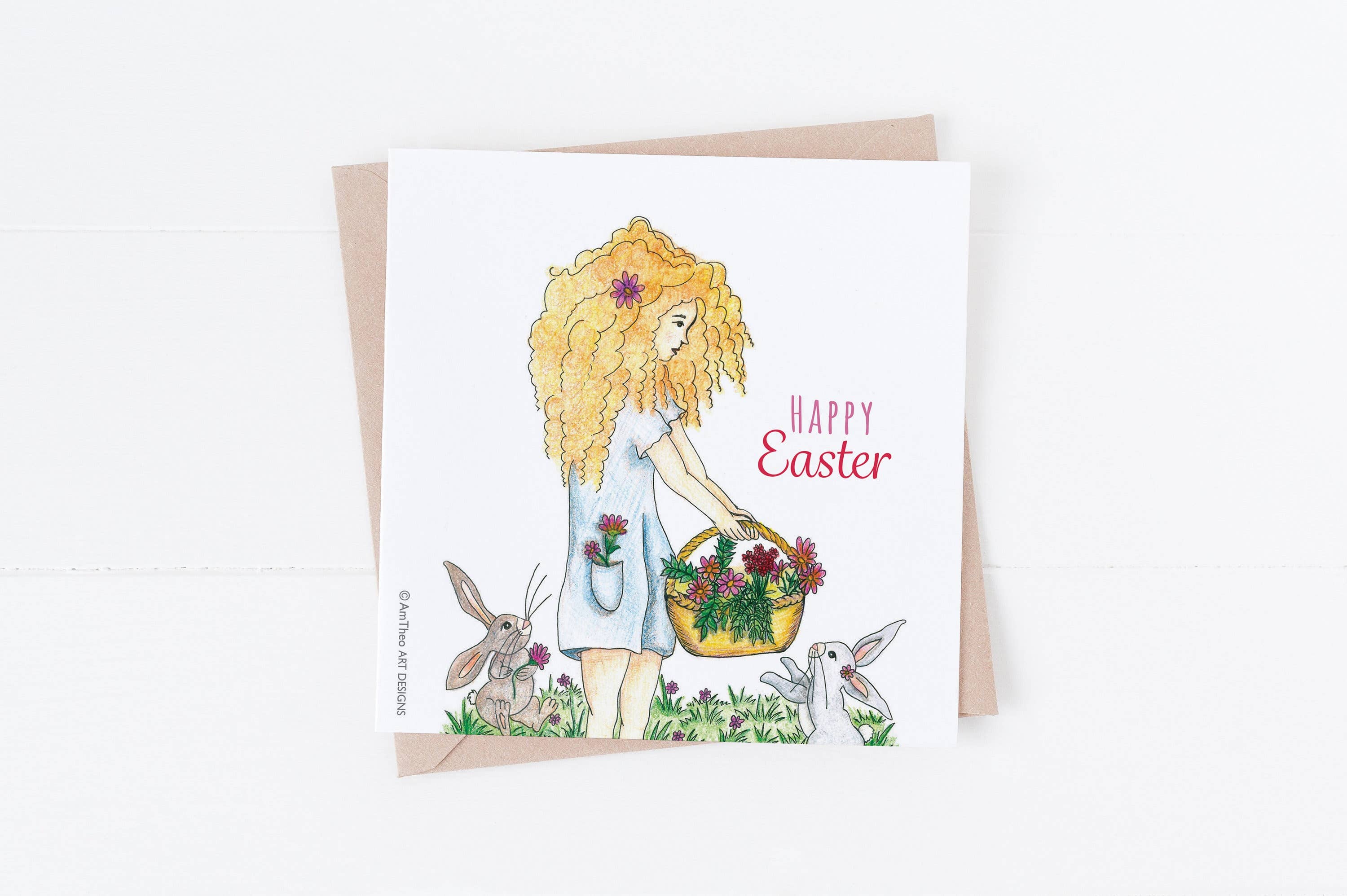 AmTheo Art Designs - Wholesale Easter Card - Easter greeting card, Happy Easter card, Cute Easter card