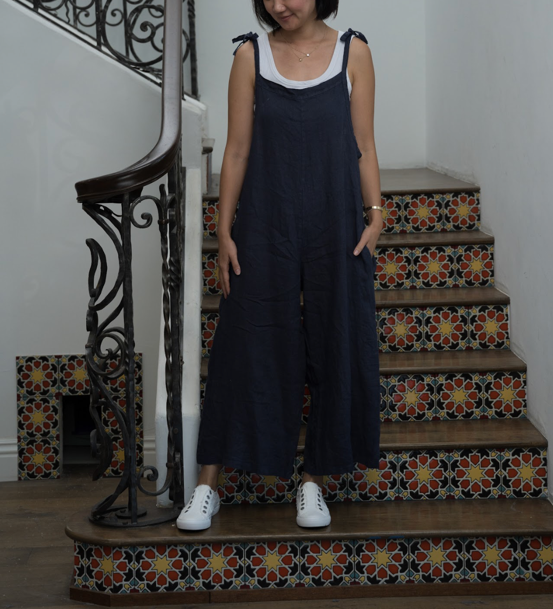 Merci Marie - Wholesale Jumpsuit - Women's - Linen Tie Shoulder Jumper #424212