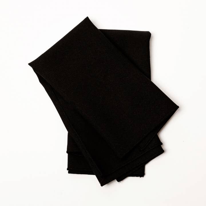 Handmade Black Napkins (set of four) for wholesale by Qube Luxe by Debbie Marks