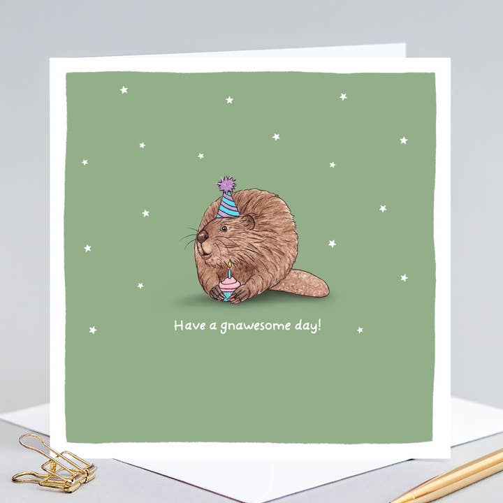 Hab einen gnawesome Tag // Lustige Biber-Geburtstagskarte für den Großhandel von Wild Lines