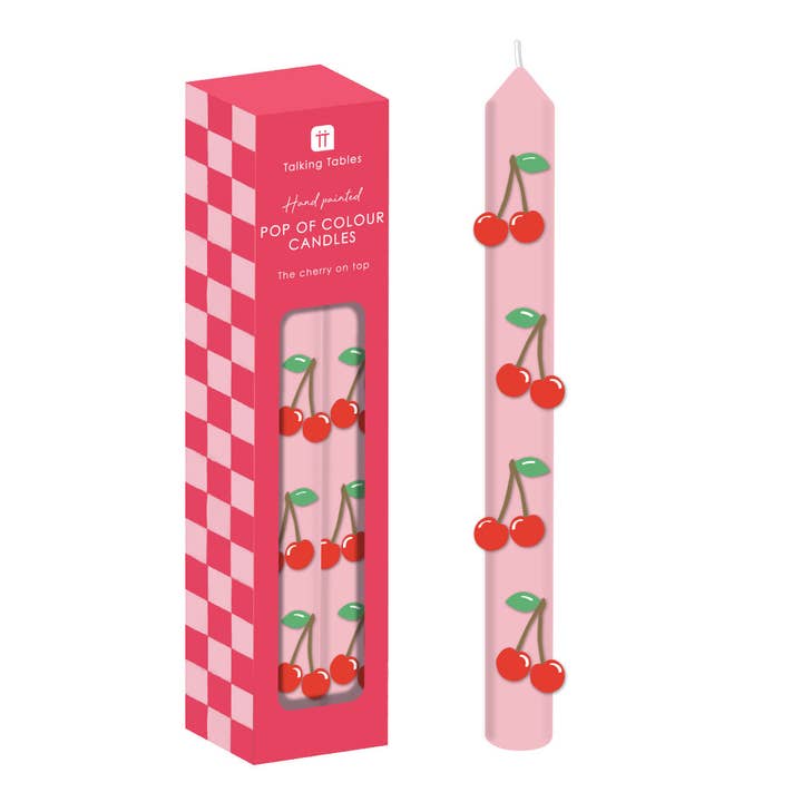Körsbärsmiddagsljus - 2-pack för wholesale av Talking Tables EU