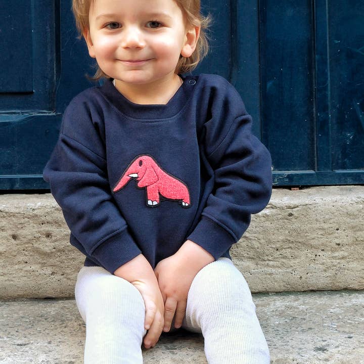 Broderet Baby Sweatshirt - Elefant for engroshandel hos Juste un t-shirt