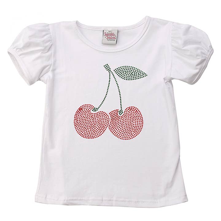 Red Studded Cherry Puff Sleeve Shirt for wholesale by Sparkle Sisters by Couture Clips