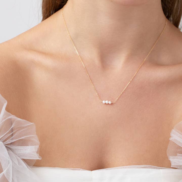 Guldfylld pärlstånghalsband för wholesale av Thira Jewelry