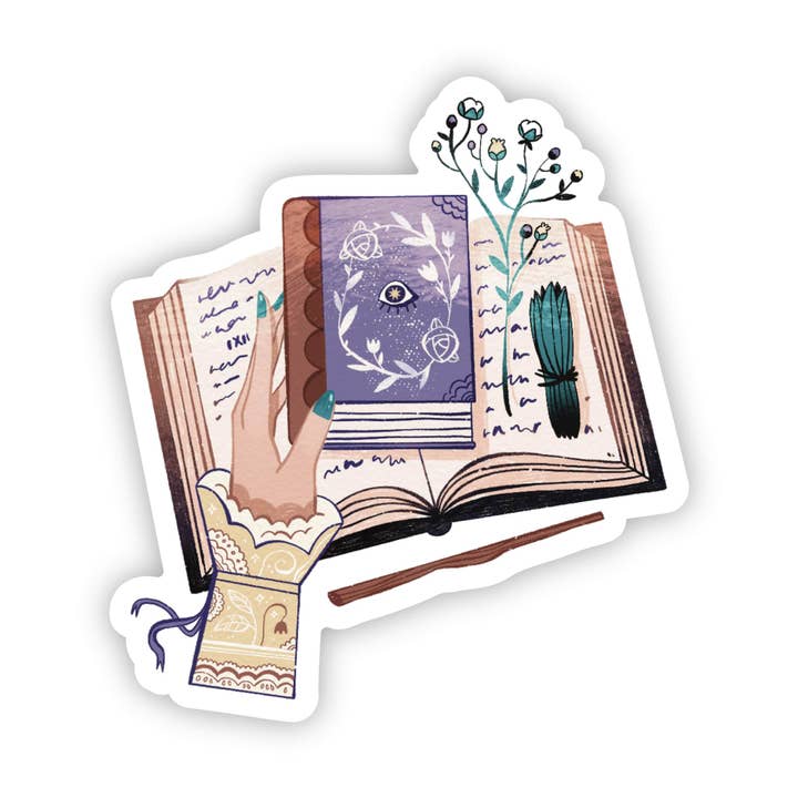 Mystical book sticker for wholesale by Big Moods