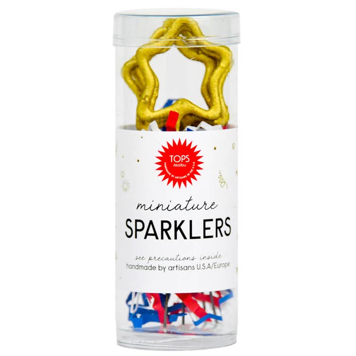 Mini 4" Gold Star Sparkler Wands - 4 luglio - Tubo da 4 per la vendita all'ingrosso da parte di TOPS Malibu