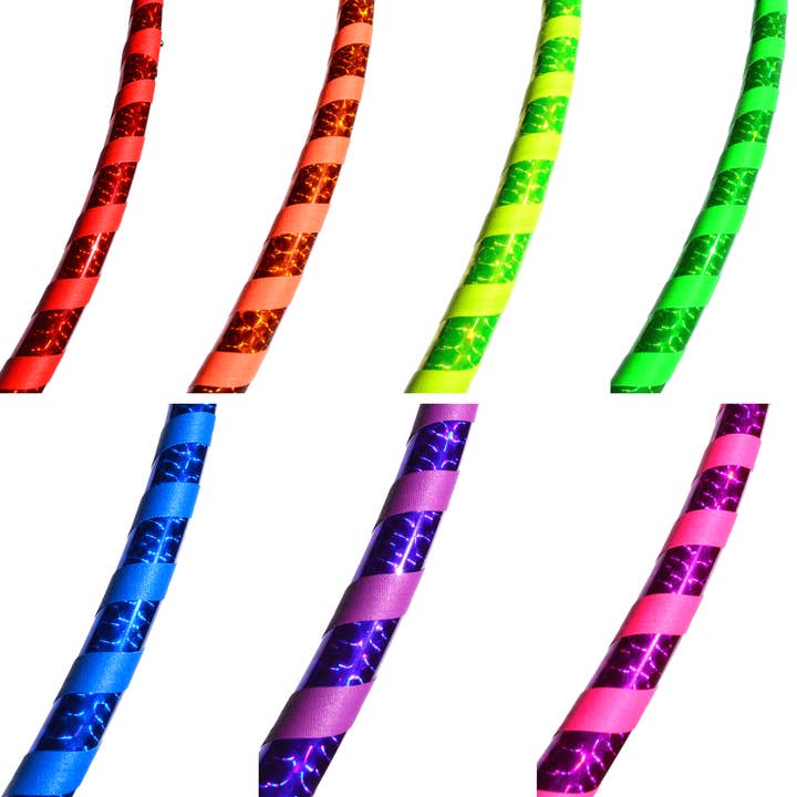 FestivalTreasures - Wholesale Sporting Accessories - Rainbow Prism Hand Taped Fitness Hula Hoop - Best Seller4