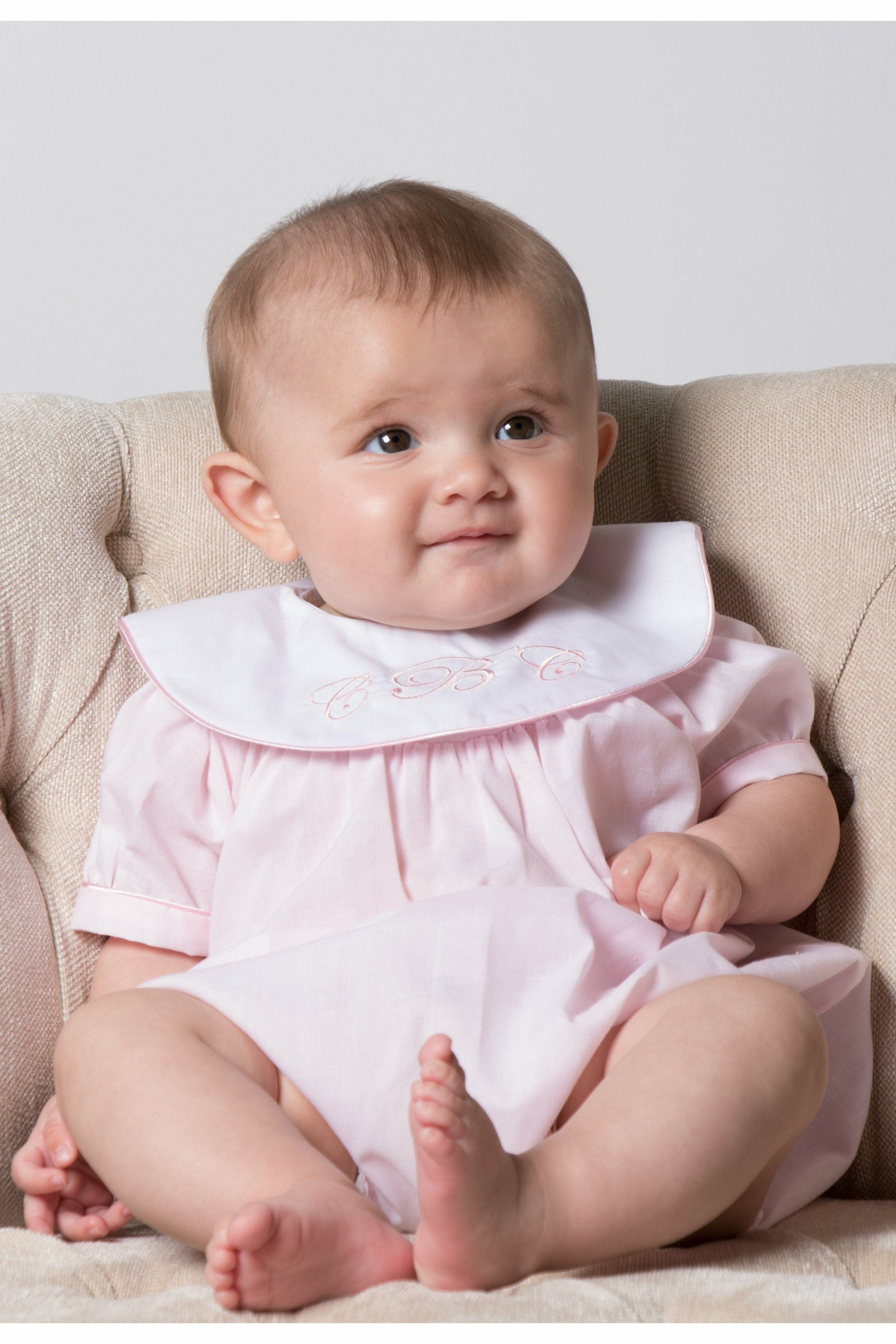 Julius Berger & Carriage Boutique - Wholesale Bodysuit (Non-Footed) - Baby - Personalized Baby Girl Classic Monogram Bubble - Pink