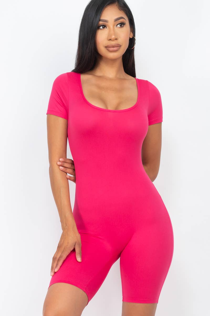 CAPELLA APPAREL - Wholesale Romper - Women's - Short Sleeve Scoop Neck Romper19