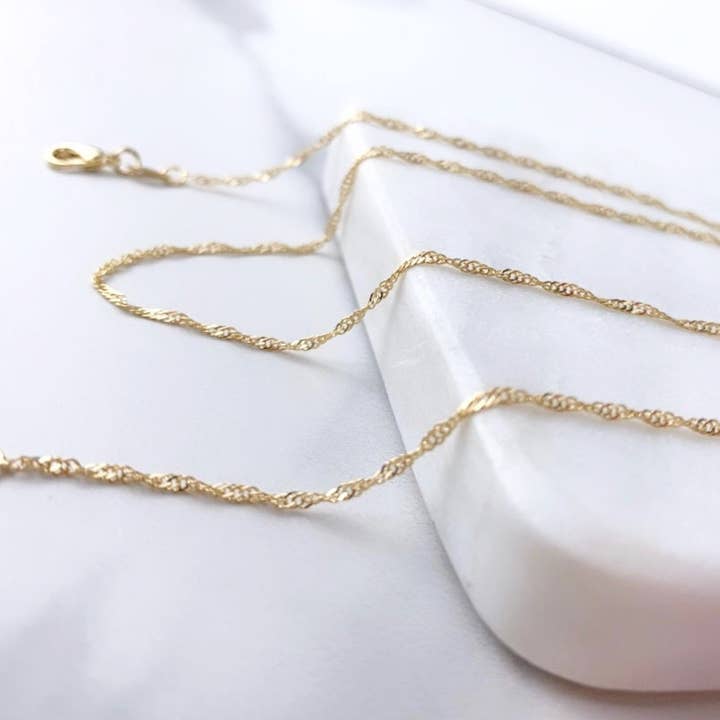 18k Gold Filled 1mm Singapore Chain and other Purchase Wholesale gold filled chains. Free Returns & Net 60 Terms on Faire trending on Faire.