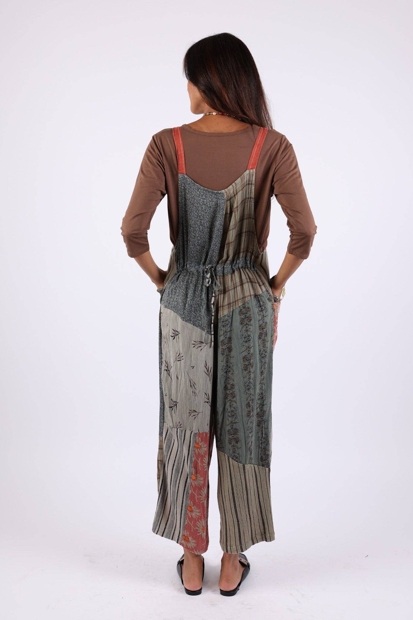 Sacred Threads - Wholesale Overalls - Women's - Patchwork Overall: Wild woven Rustic Dream6