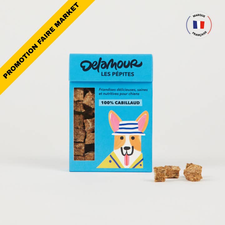 Pepite, formato da viaggio - Merluzzo (50g) per la vendita all'ingrosso da parte di Delamour