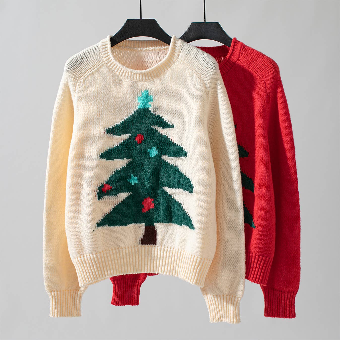 Rosa Clothing - Wholesale Knit Sweater - Women's - Christmas Tree Crewneck Pullover Sweater5