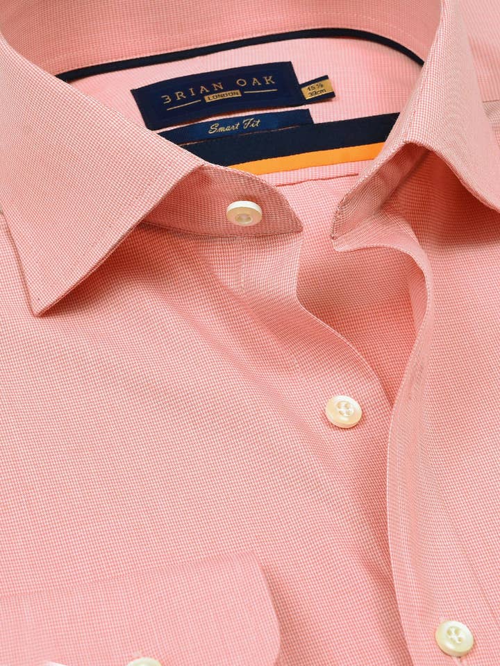 Lichtoranje Houndstooth-ruitjesoverhemd voor wholesale door Brian Oak Limited