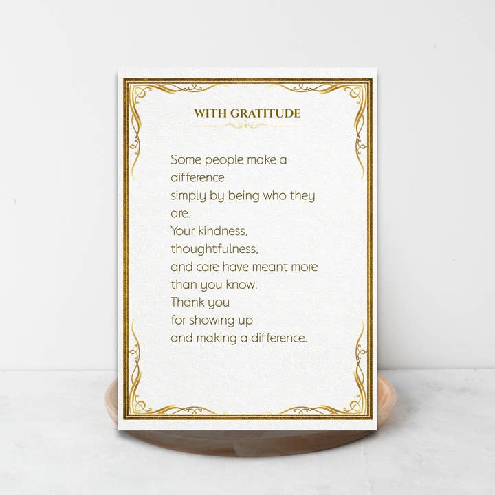 With Gratitude Thank You Card | Elegant Gold Border | Premiu for wholesale by The Hub - Inspired by Faith