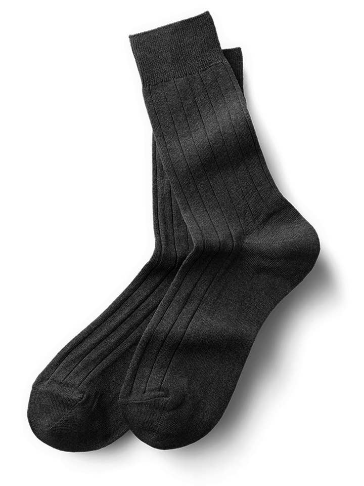 Meias clássicas de bezerro em antracite: melange elegante por atacado de BLACKSOCKS